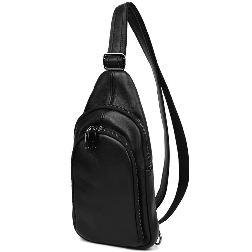 Чоловічий шкіряний рюкзак слінг Limary Lim-181GA чорна Наппа