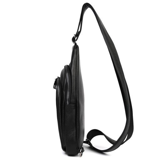Чоловічий шкіряний рюкзак слінг Limary Lim-181GA чорна Наппа