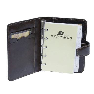 Leather pocket notebook Italico 1649 moro brown