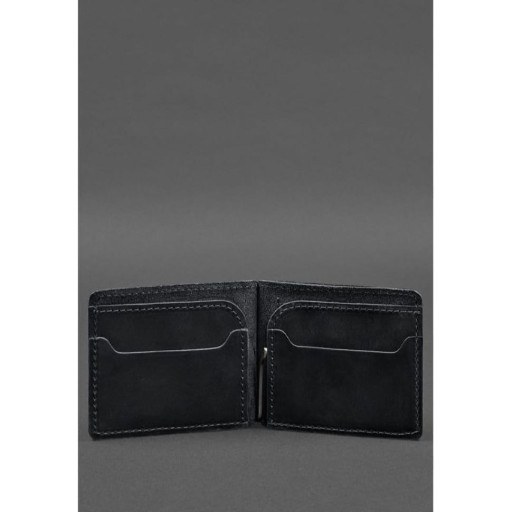 Шкіряне портмоне 13.0 затискач Чорний Crazy Horse