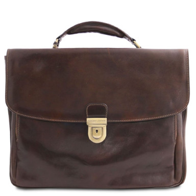 Alessandria Leather multi compartment TL SMART laptop briefcase Tuscany TL140825