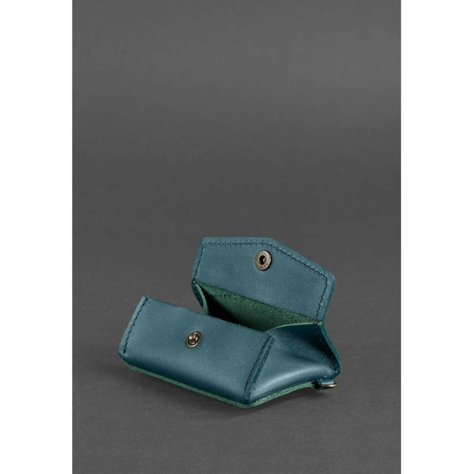 Жіноча шкіряна монетниця з клапаном 1.0 зелена