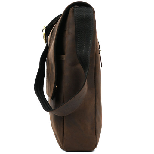 Чоловіча сумка шкіряна А4 через коричневе плече RC-1501-3md TARWA crazy horse