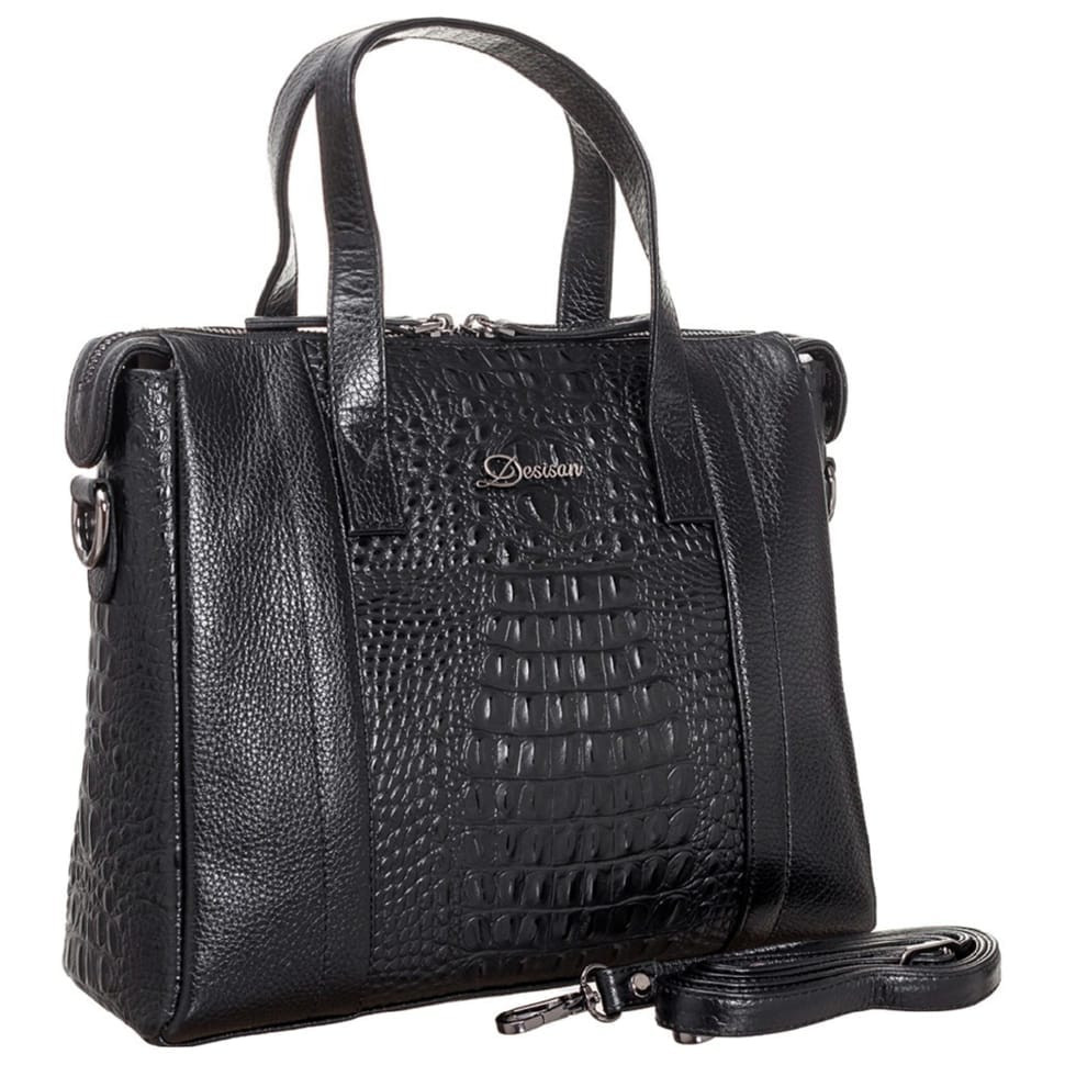 Сумка жіноча шкіряна Desisan 3043-1011 чорний пітон