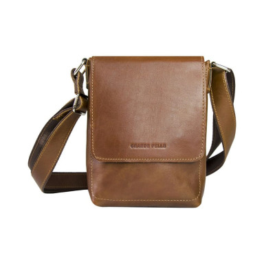 Men's mini messenger bag, 235x160x50 mm, terracotta