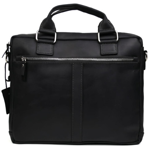 Чоловіча шкіряна сумка А4 чорна для макбука 13" з ручками TARWA RA-7427-4sa