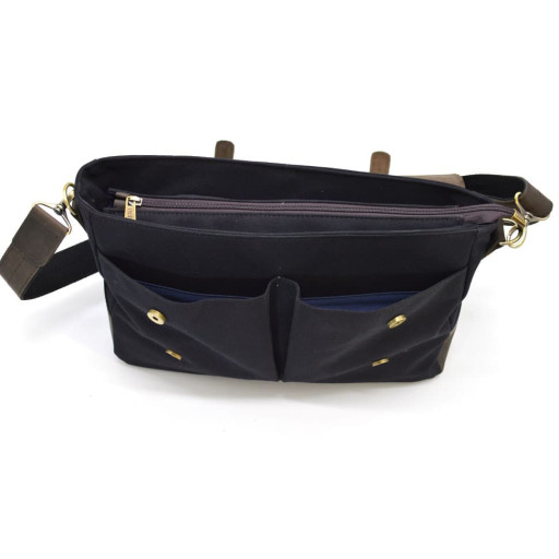 Чоловіча сумка-портфель з канвасу та шкіри TARWA RCg-3960-3md