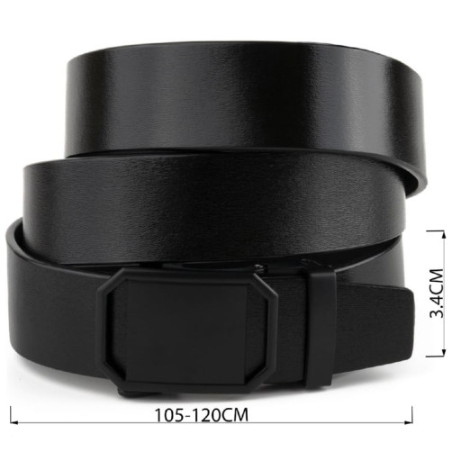 Чоловічий ремінь з цікавою автоматичною пряжкою Vintage 20379 Чорний