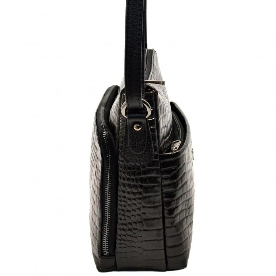 Сумка жіноча шкіряна Desisan 3015-633 чорний кроко лак