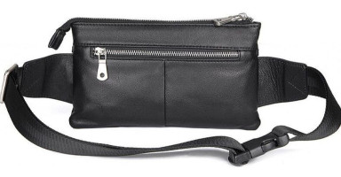 Vintage leather belt bag 14976 Black