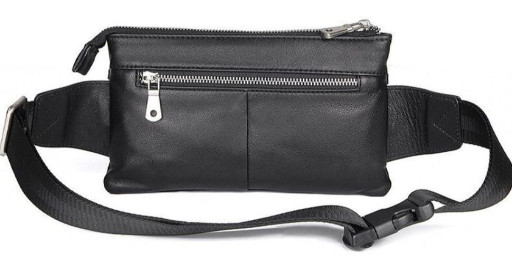 Сумка поясна зерниста шкіряна Vintage 14976 Чорна