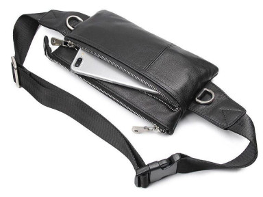 Vintage leather belt bag 14976 Black