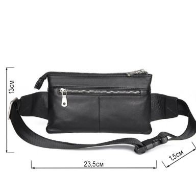 Vintage leather belt bag 14976 Black
