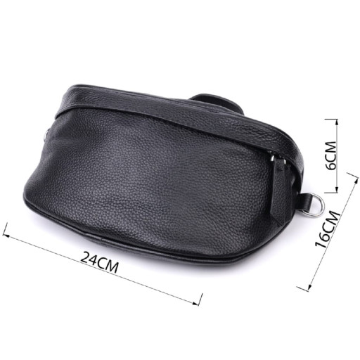 Жіноча сумка через плече в класичному кольорі з натуральної шкіри Vintage 22655 Чорний