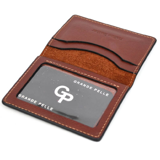 Обложка на ID паспорт с отделами для карт Grande Pelle 206623 гладкая Наппа