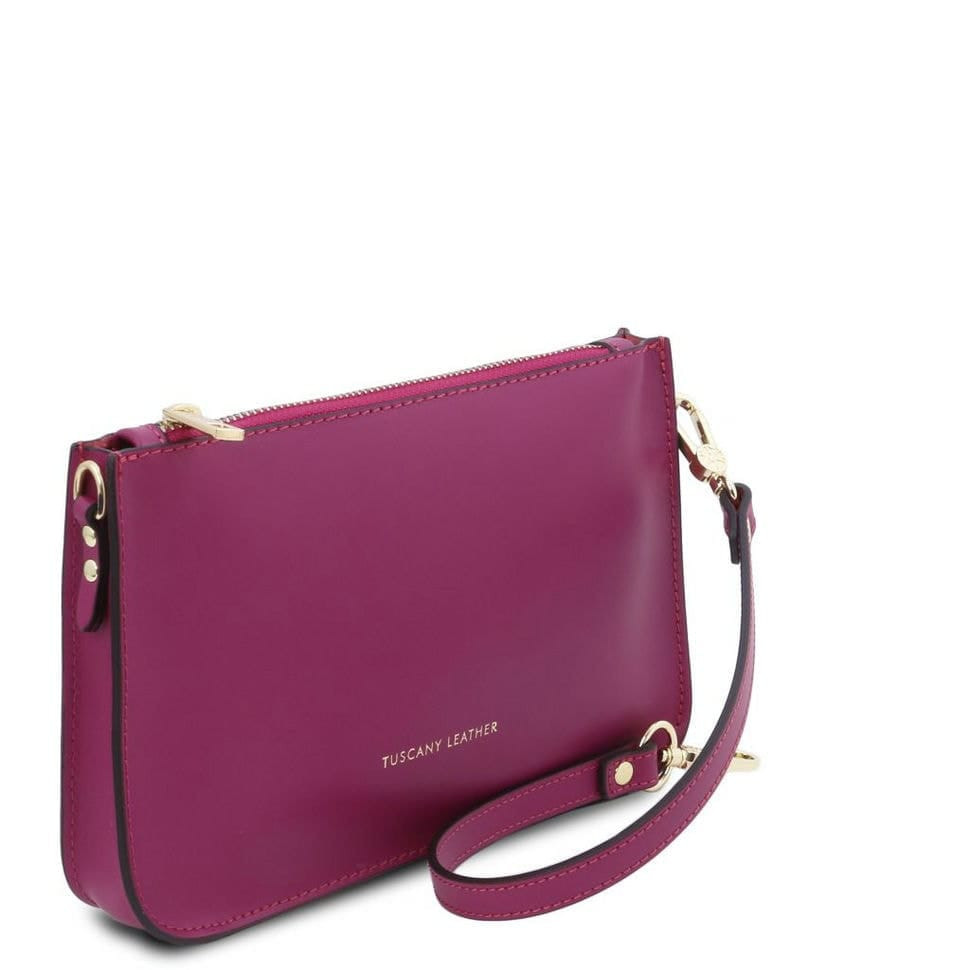 Шкіряний жіночий клатч з ременем Cassandra TL142038 Tuscany