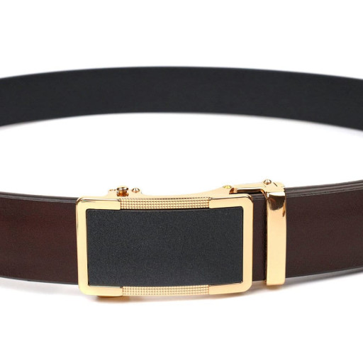 Двосторонній брючний чоловічий ремінь із натуральної шкіри 21476 Vintage Коричневий