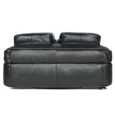 Mens leather convertible bag John McDee JD7429A black