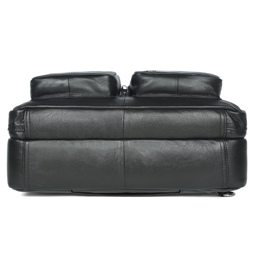 Чоловіча шкіряна сумка-трансформер John McDee JD7429A чорна