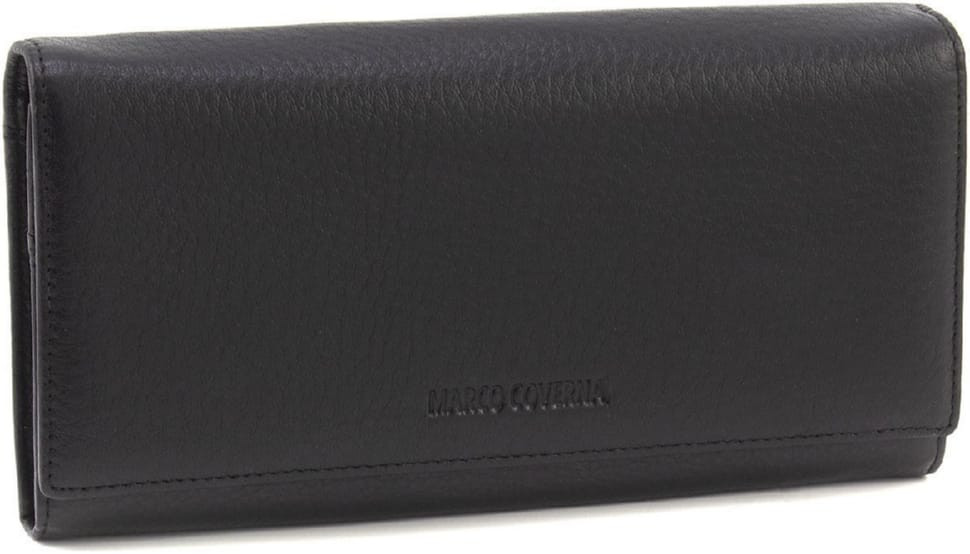 Чорний жіночий гаманець на магнітах великого разу Marco Coverna W001 Black