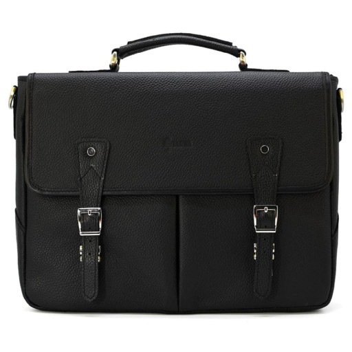 Чорний чоловічий портфель із натуральної шкіри флотар FA-3960-4lx TARWA