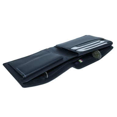 Leather wallet Timone 11012 navy blue