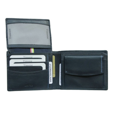 Leather wallet Timone 11012 navy blue