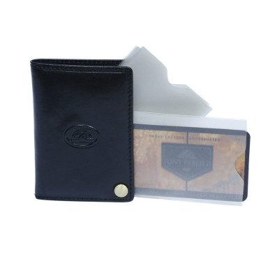 Leather business card holder Italico 2367 nero black