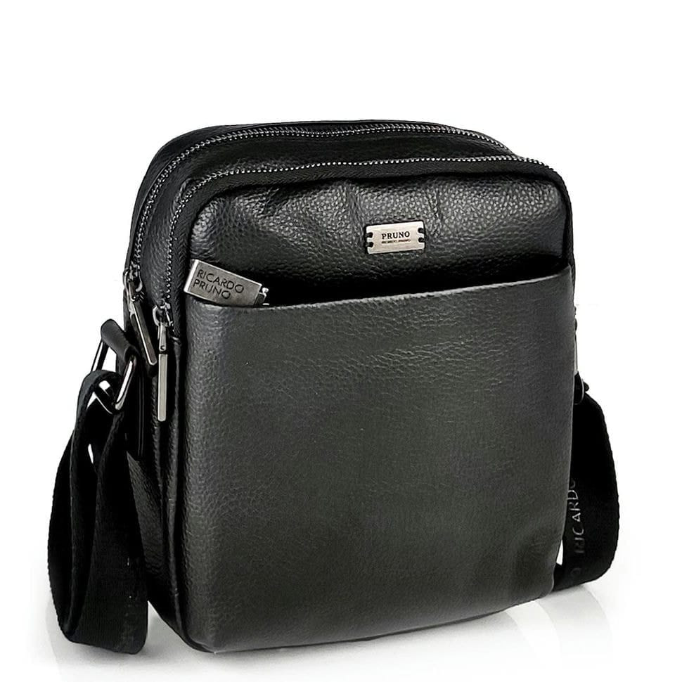 Чоловіча сумка через плече натуральна шкіра зерниста структура Ricardo Pruno RP-F-A25F-9749A