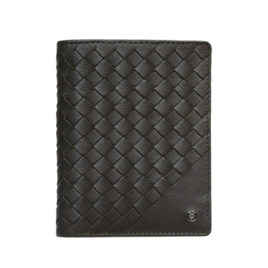 Leather wallet Timone intrecciato 12050 moro brown