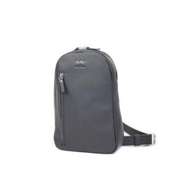 Men's leather Chest bag black flotar