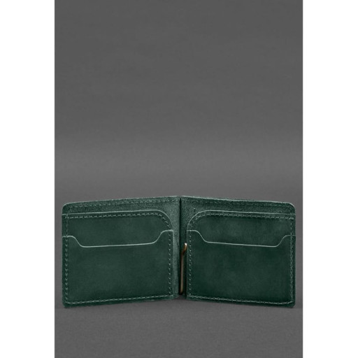 Шкіряне портмоне 13.0 затискач Зелений Crazy Horse