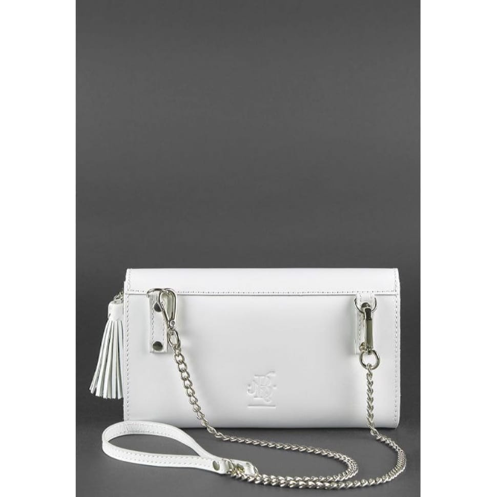 Біла жіноча шкіряна сумка Еліс