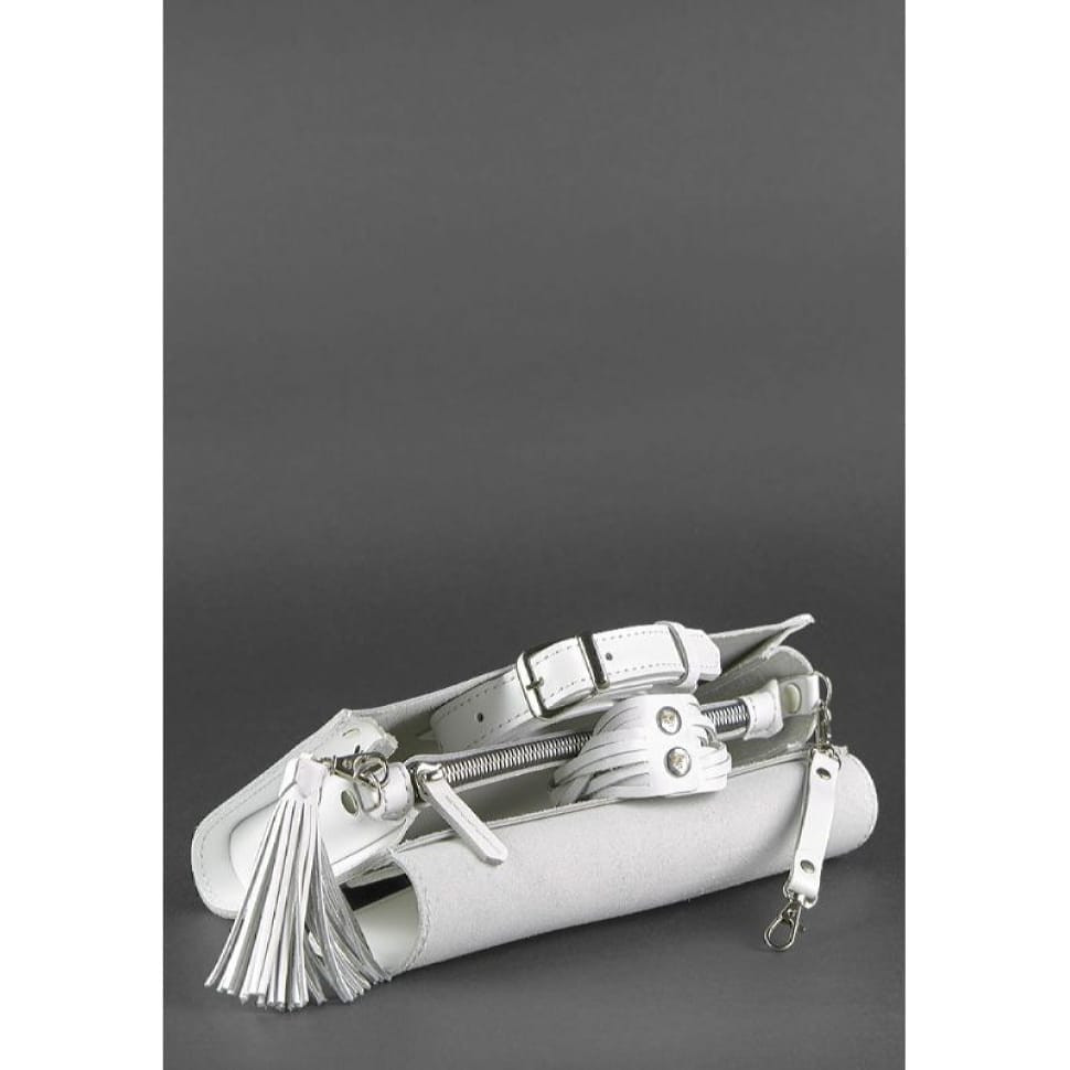 Біла жіноча шкіряна сумка Еліс