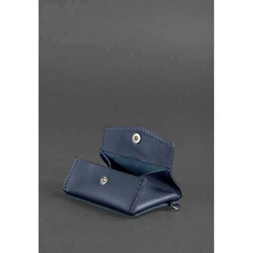 Шкіряна монетниця з клапаном 1.0 темно-синя