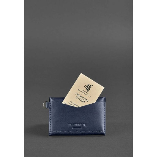 Шкіряна монетниця з клапаном 1.0 темно-синя