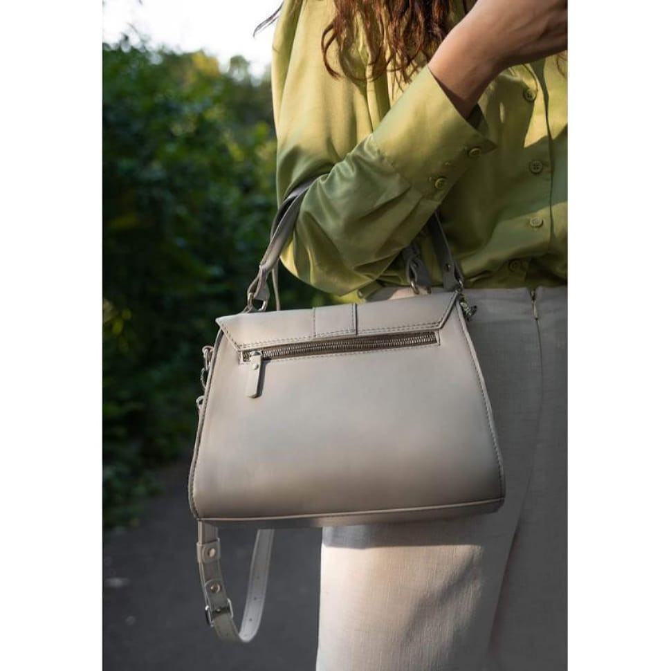 Женская кожаная сумка Ester серая