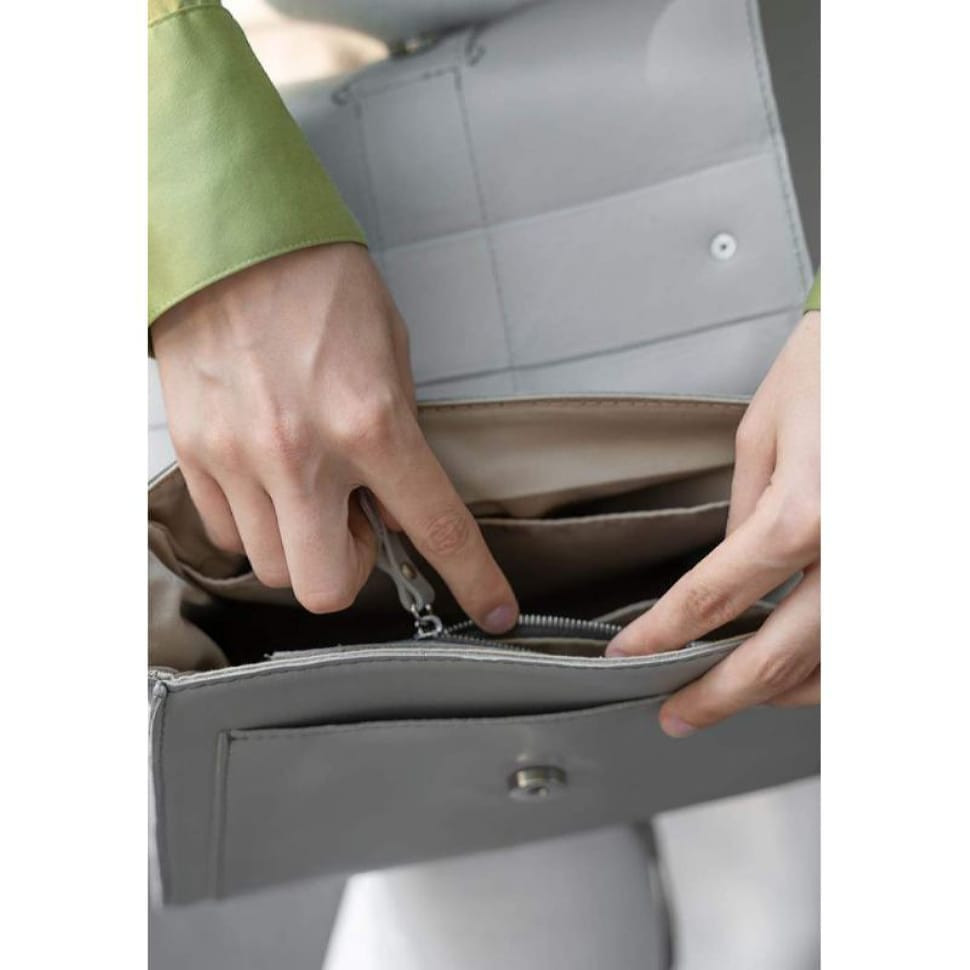 Женская кожаная сумка Ester серая