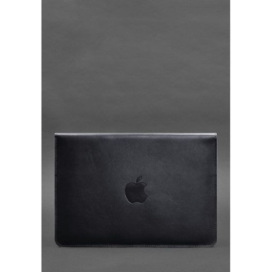 Кожаный чехол-конверт на магнитах для MacBook 14 Темно-синий