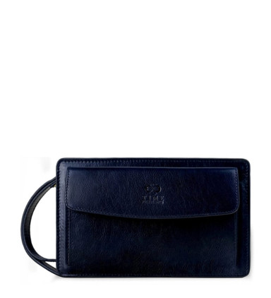 Leather Clutch Purse - Decameron - Blue color - Time Resistance 5230301