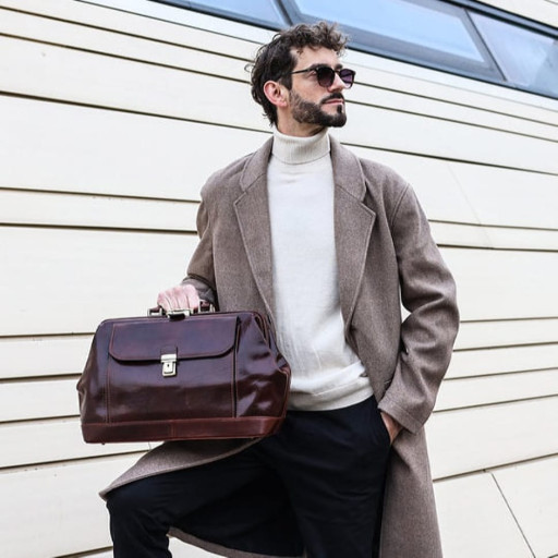 Великий італійський шкіряний саквояж - Hamlet - світло-коричневий 5205101 Time Resistance