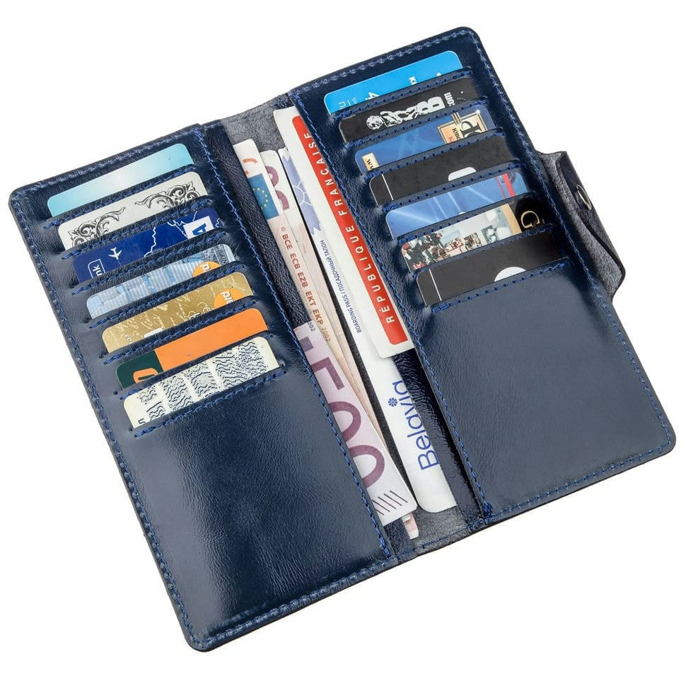 Гаманець унісекс зі шкіри Алькор на кнопках SHVIGEL 16170 Синій