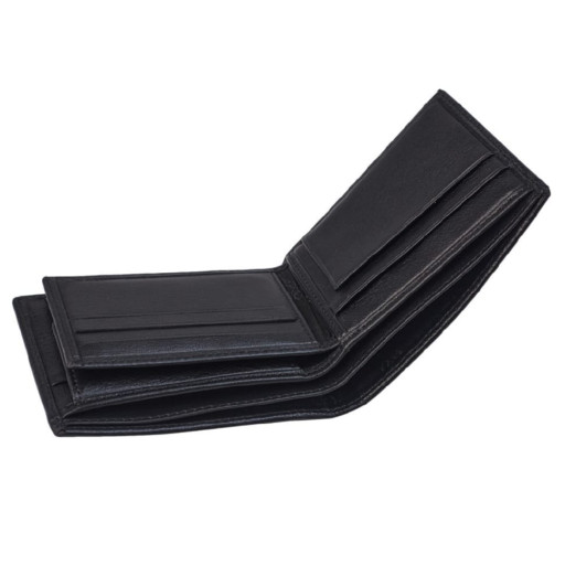 Шкіряне портмоне BOND 596-101 чорний гладкий