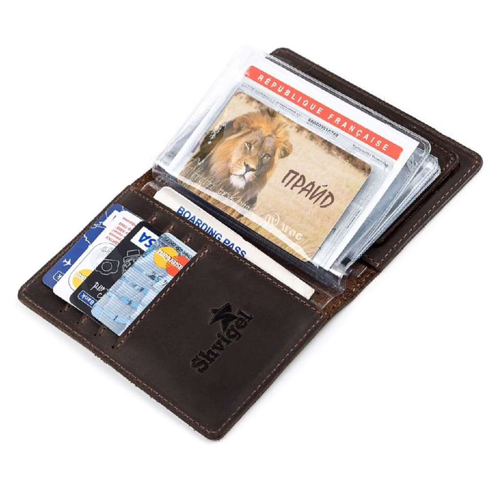 Cover for auto documents Shvigel 13922 leather Brown