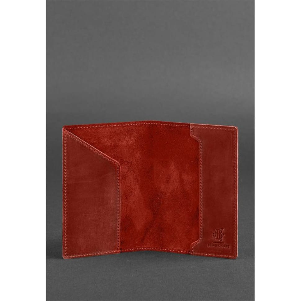 Coral leather passport cover with American coat of arms