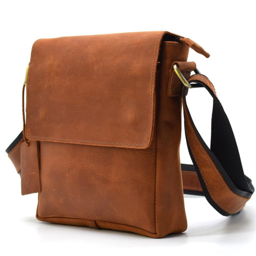 Шкіряна сумка на плече з 4 кишенями руда TARWA RB-4150-4sa