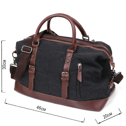 Дорожня сумка текстильна Vintage 20170 Чорна