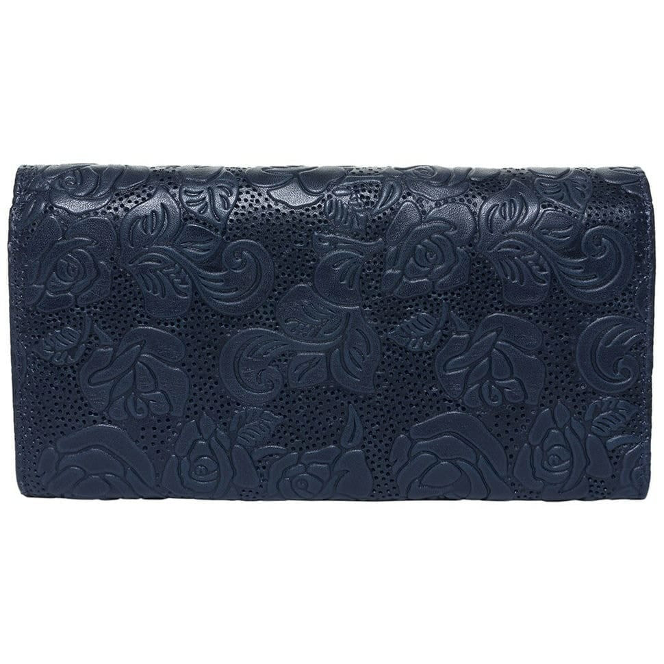 Гаманець жіночий шкіряний Desisan 057-515 сині квіти