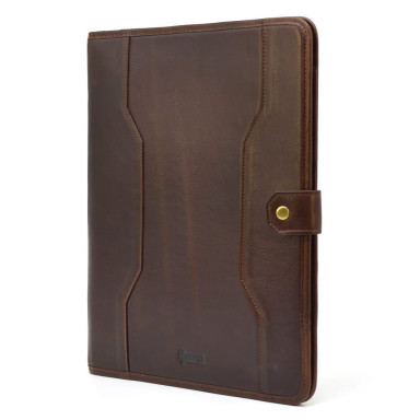 Leather portfolio folder open type with a strap A5 A4 TARWA GC-2141-4lx