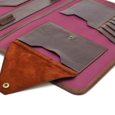 Leather portfolio folder open type with a strap A5 A4 TARWA GC-2141-4lx